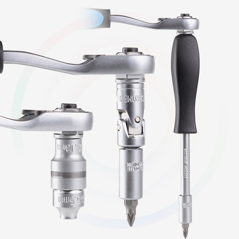 📢📢50% RABATT !!⏰29-teiliges Ratschen-Steckschlüssel-Set – Chrom-Vanadium-Stahl, 11 Stecknüsse & 10 Bits. Perfekt für Autoreparaturen & DIY 🛠️✨