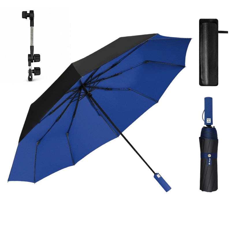 ☂️  Großer automatischer Sonne- & Regenschirm – 3-fach Automatik, windfest & UPF 50+ – Extra großes Dach (Ø 105–125 cm) – Ideal für Pendler & Familien ✨