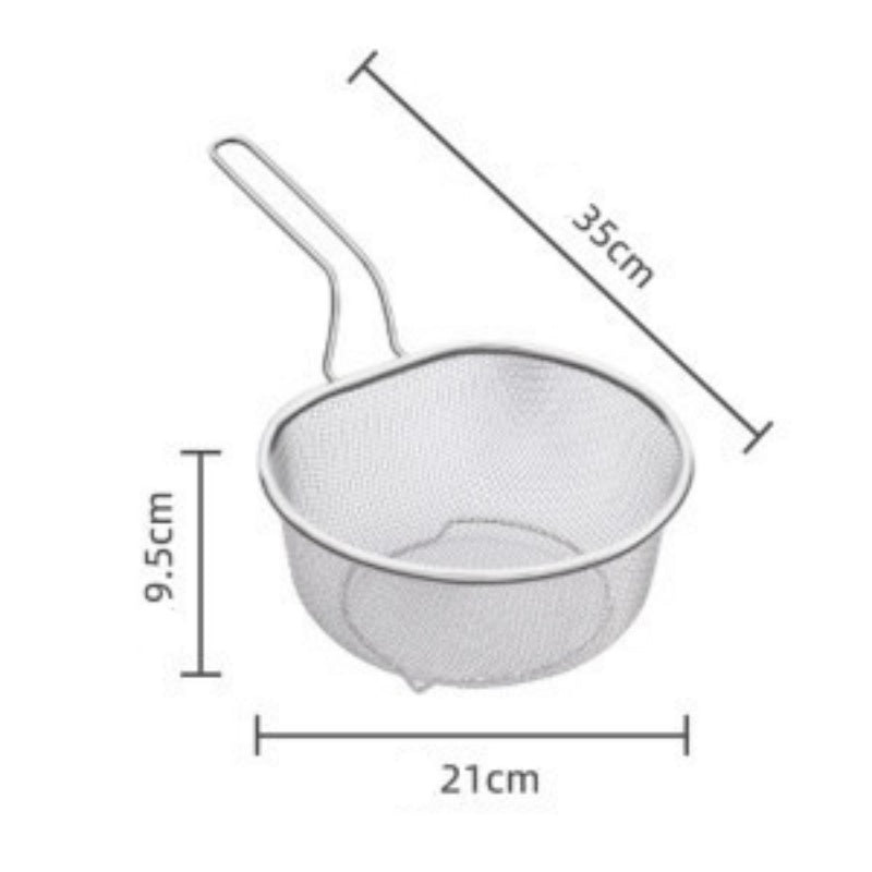 【⏰Limitiertes Angebot – 50% Rabatt】🍳 Hochwertiges Edelstahlsieb mit Griff – Praktisch zum Abseihen, Waschen & Kochen