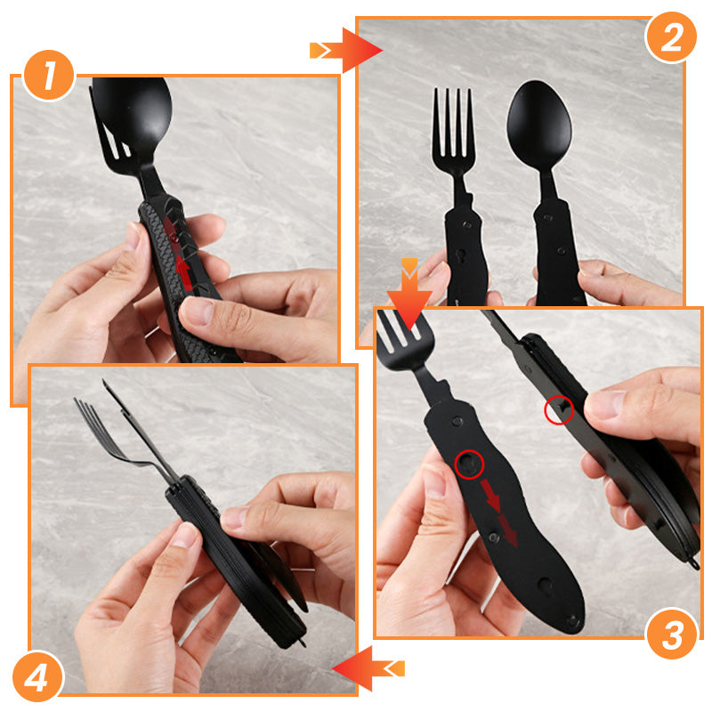 🔥 Heute -50 %! 🍴 4-in-1 faltbares Outdoor-Besteck
