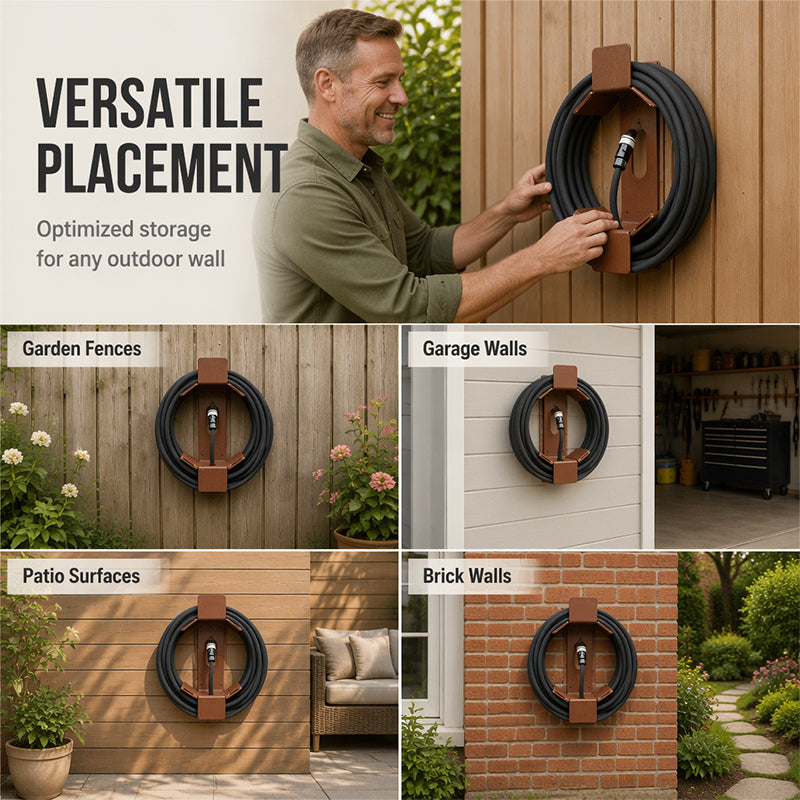 Wandmontierter Gartenschlauchhalter aus Eisen