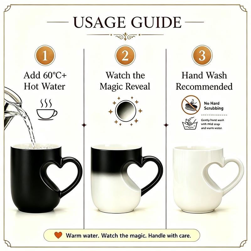 💝✨50% RABATT! Farbwechselnde Keramiktasse mit Herzhenkel, Valentinstag