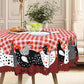 📢📢JETZT 50 % RABATT!! ⏰Tischdecke im Landhausstil mit rotem Karomuster & farbenfrohem Hahn-Print  🐓