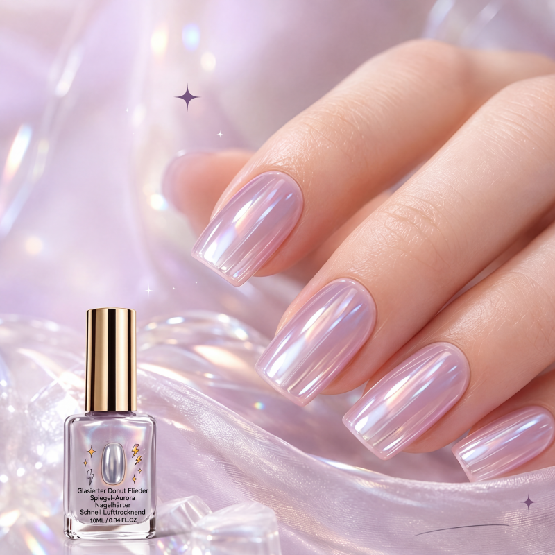 💅 KAUFE 2, ERHALTE 1 GRATIS! ✨ Fliederfarbener glänzender Nagelhärter – Spiegelglanz-Effekt, schnell trocknend & stärkend – Für gesunde, strahlende Nägel zu Hause 🌸