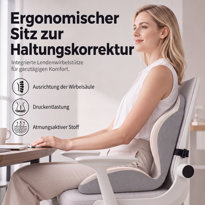 🪑 50% RABATT! 💆 Ergonomisches Sitzkissen aus Memory-Schaum – Integrierte Rückenstütze, orthopädisch & vielseitig – Ideal für Bürostuhl, Auto & Homeoffice ✨