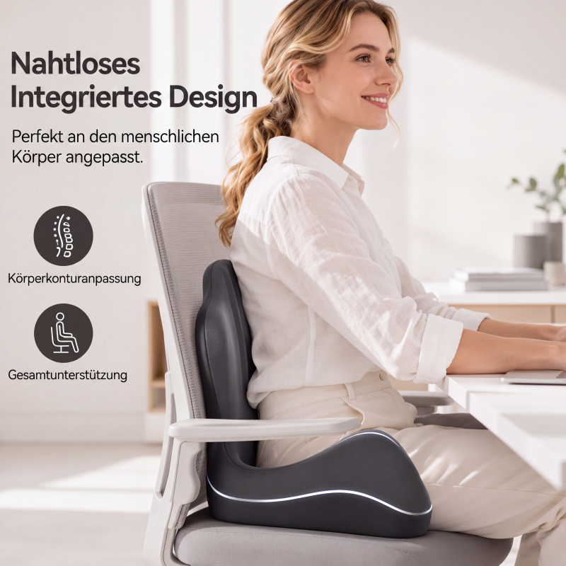 🪑 50% RABATT! 💆 Ergonomisches Sitzkissen aus Memory-Schaum – Integrierte Rückenstütze, orthopädisch & vielseitig – Ideal für Bürostuhl, Auto & Homeoffice ✨