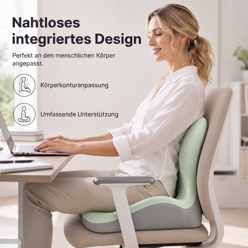 🪑 50% RABATT! 💆 Ergonomisches Sitzkissen aus Memory-Schaum – Integrierte Rückenstütze, orthopädisch & vielseitig – Ideal für Bürostuhl, Auto & Homeoffice ✨