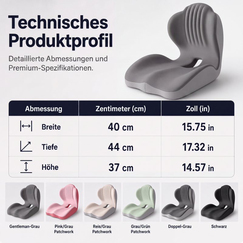 🪑 50% RABATT! 💆 Ergonomisches Sitzkissen aus Memory-Schaum – Integrierte Rückenstütze, orthopädisch & vielseitig – Ideal für Bürostuhl, Auto & Homeoffice ✨