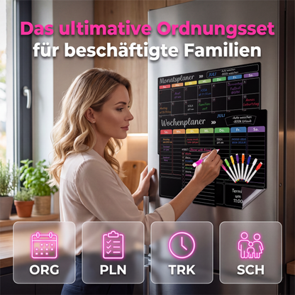 🗓️ 50% RABATT!📌 Magnetisches Kühlschrank Kalender Planer Set inklusive abwischbarer Schreibmarker📝