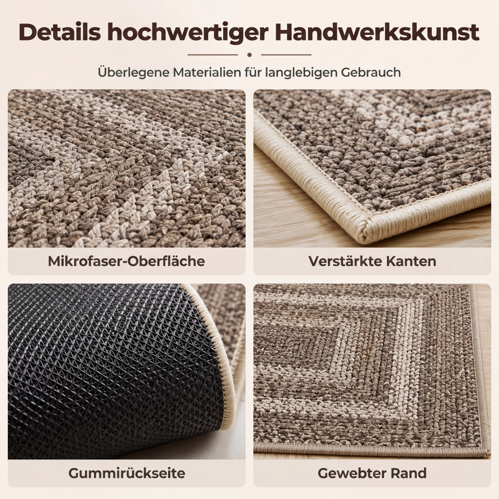 🏡 50% RABATT! 🌿 Eleganter gewebter Läuferteppich – Strapazierfähig, weich & stilvoll – Ideal für Flur, Küche & Wohnzimmer ✨