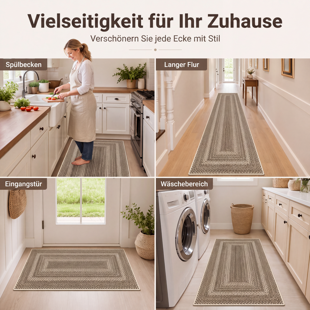 🏡 50% RABATT! 🌿 Eleganter gewebter Läuferteppich – Strapazierfähig, weich & stilvoll – Ideal für Flur, Küche & Wohnzimmer ✨