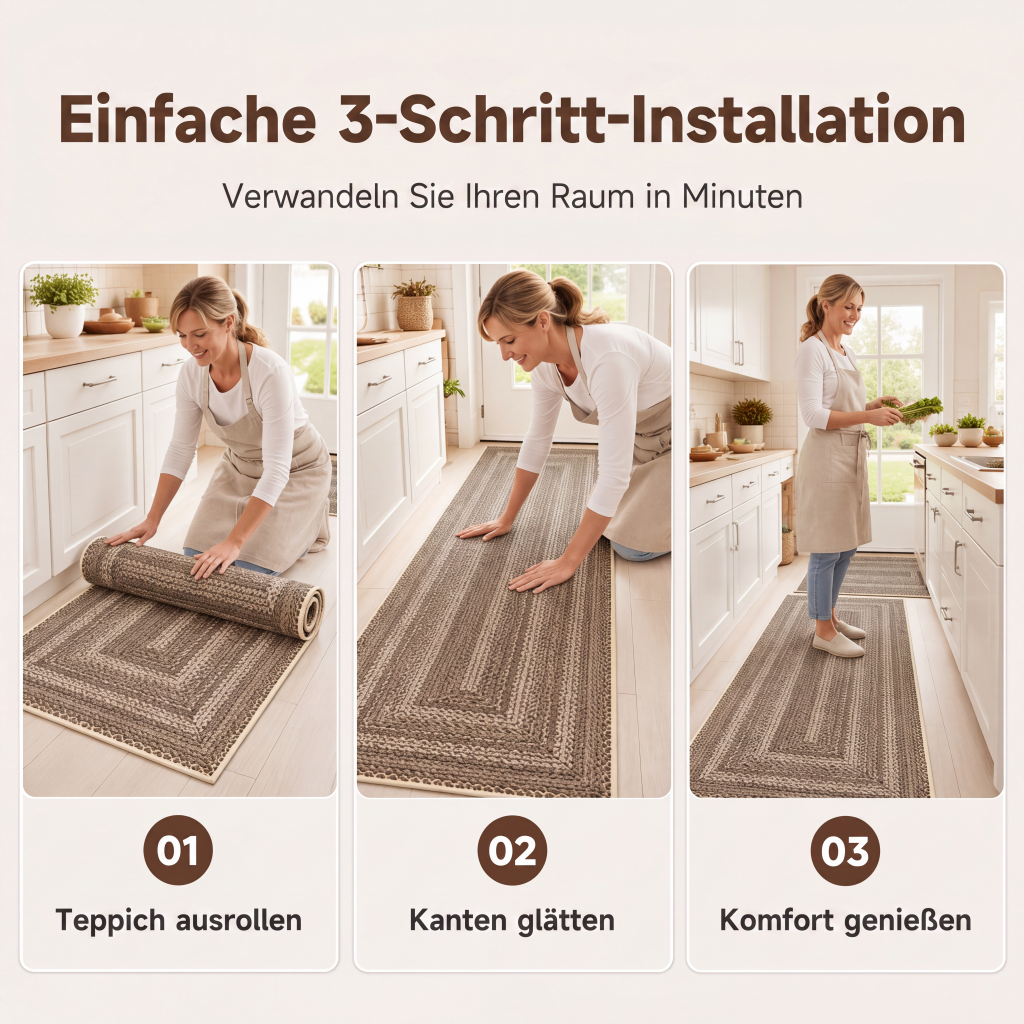 🏡 50% RABATT! 🌿 Eleganter gewebter Läuferteppich – Strapazierfähig, weich & stilvoll – Ideal für Flur, Küche & Wohnzimmer ✨