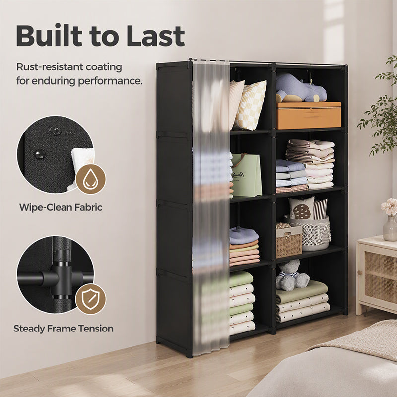 ⏳Zeitlich begrenztes Sonderangebot⏰Platzsparender, staubdichter Kleiderschrank mit mehreren Ebenen