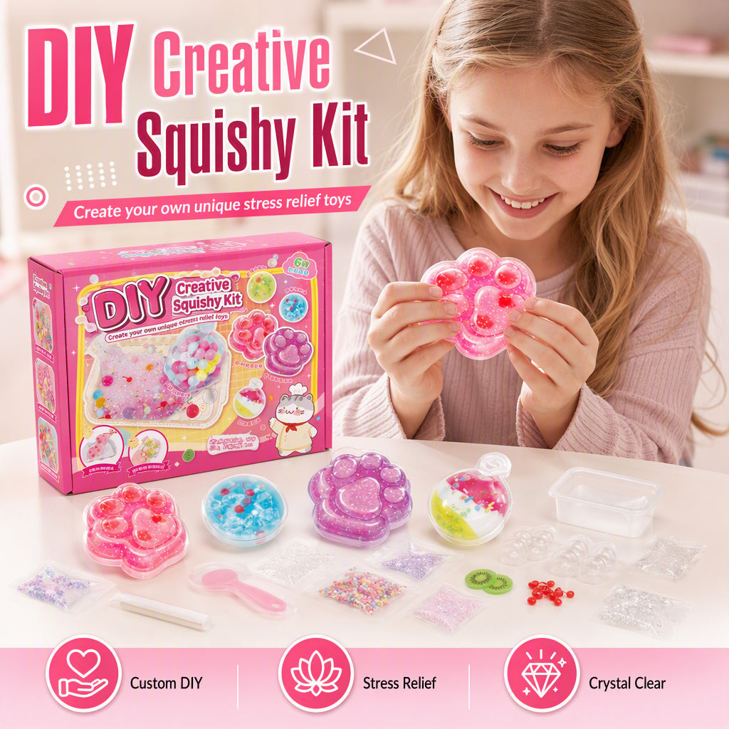 🎁DIY-Bausatz für ein „Fried Ice“-Squishy-Spielzeug mit Katzenkrallen-Motiv für Kinder