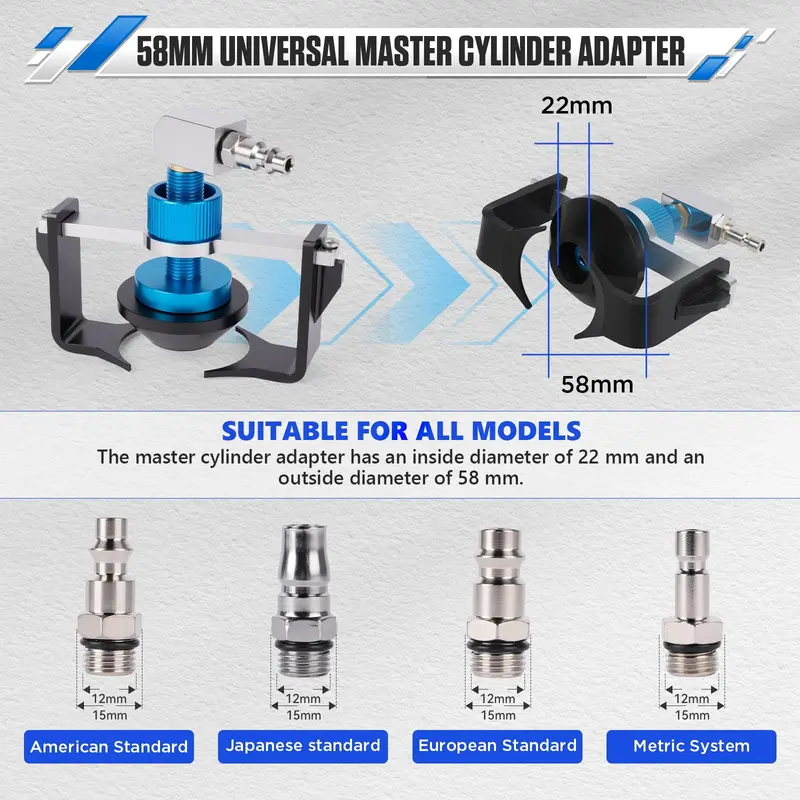 📢📢50% RABATT !!⏰ Universeller Bremszylinder-Adapter – Robuste Bauweise, präzise Passform & einfache Montage – Ideal für Bremsenentlüftung & Wartung an verschiedenen Fahrzeugen 🛠️