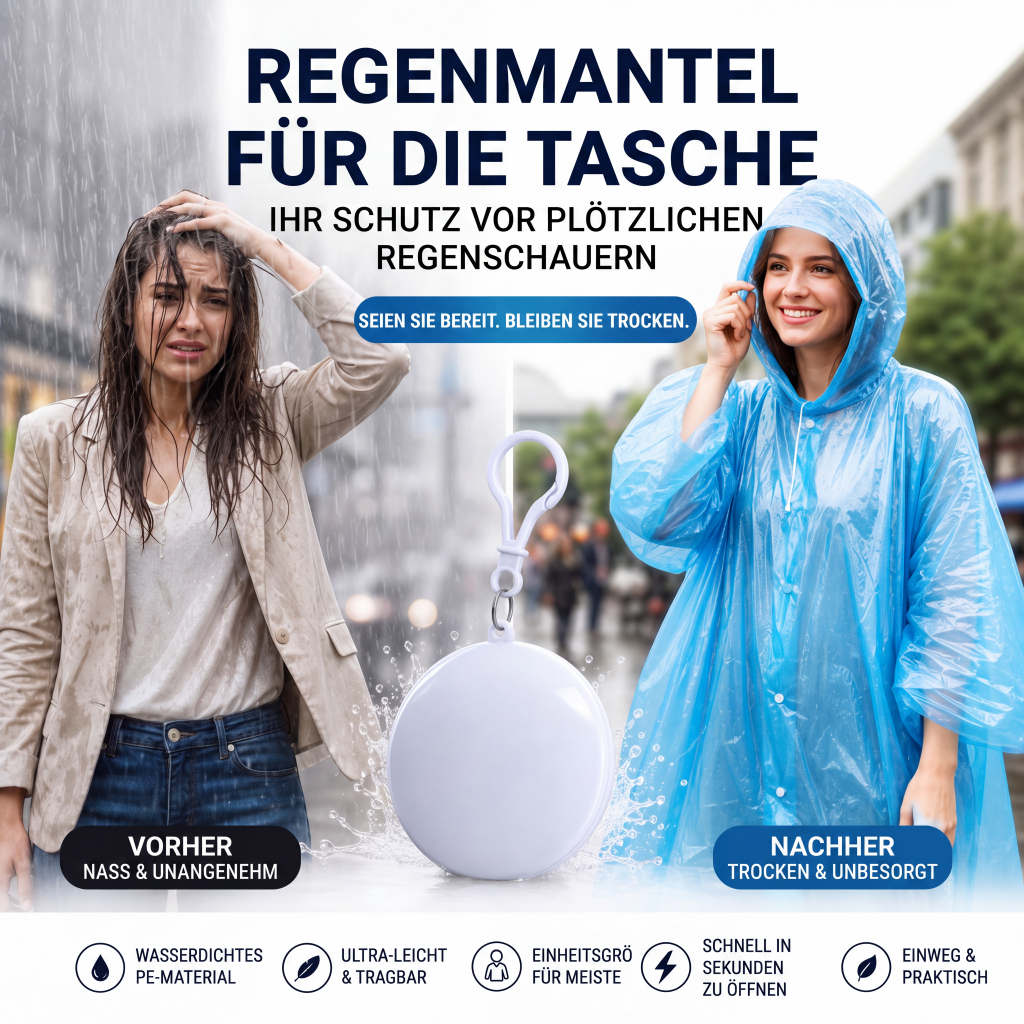 🔥Zeitlich begrenzte Aktion: 50% Rabatt🔥Einweg-Regenmantel in Mini-Kugelform (Kaufe 1, erhalte 1 gratis)