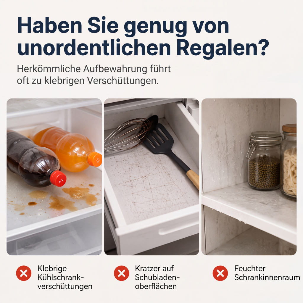 ✨🧊💧Wasserdichte Kühlschrankregal‑Einlagen！Schützt vor Flecken & Nässe, Einfache Reinigung Kühlschrank Schutzmatten