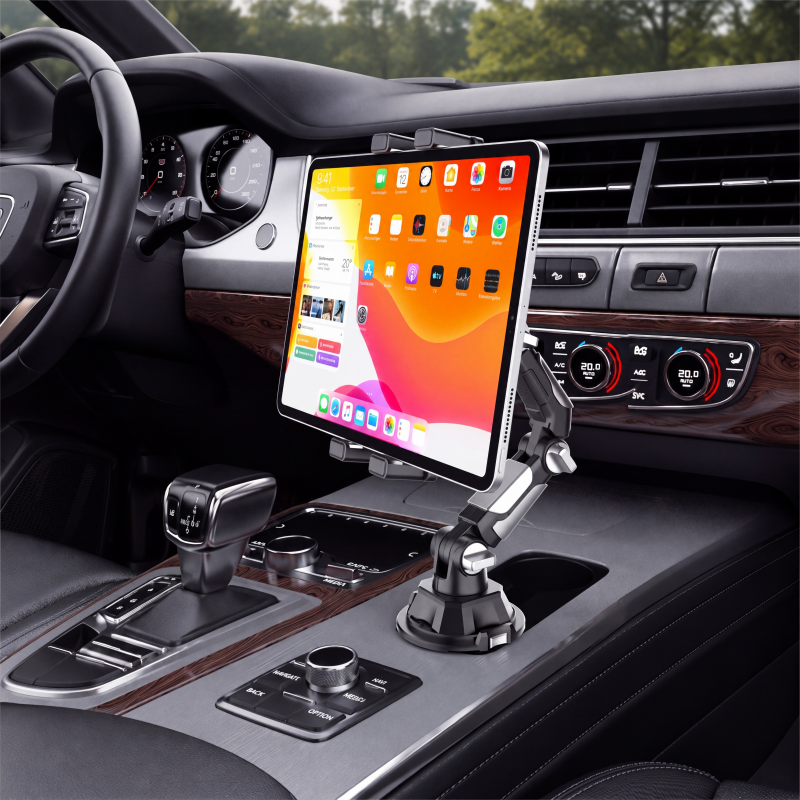 📱 50% RABATT!⏰ Faltbarer Tablet‑Halter für den Auto‑Getränkehalter, platzsparend, stabil für Fahrten