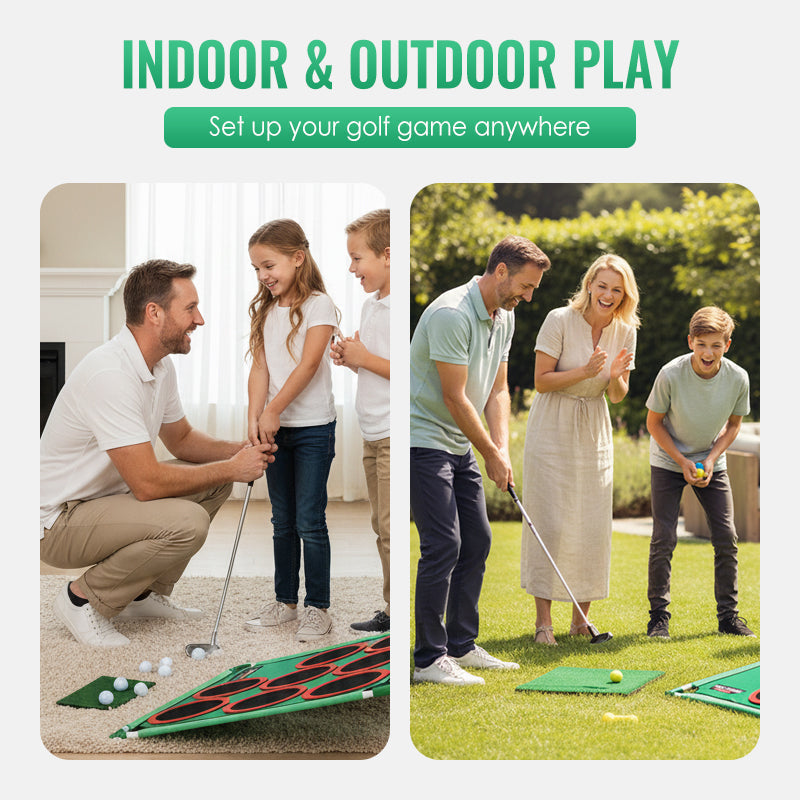 ⛳ Golf-Spielset mit Ziel und Abschlagmatte – Spaßiges Freizeitspiel für drinnen und draußen