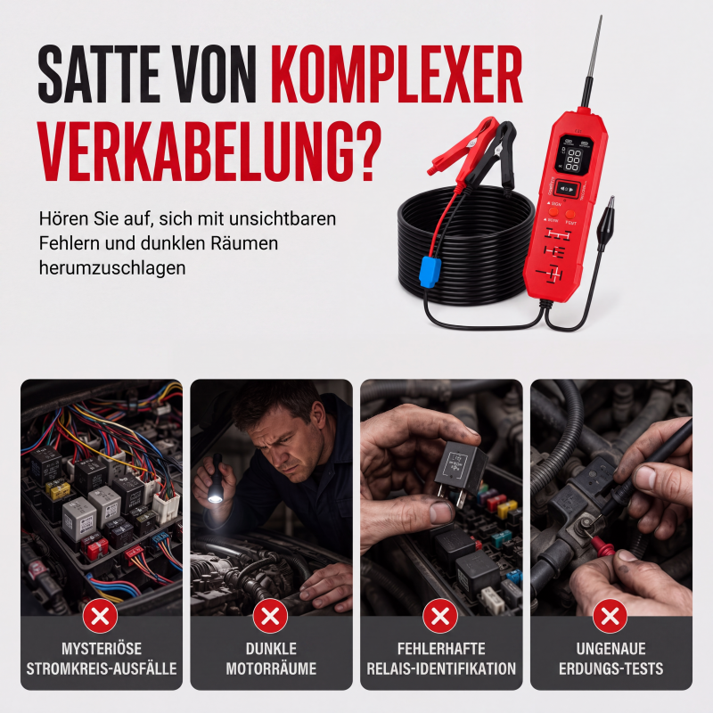 🔌 50% RABATT! ⚡ 2‑in‑1 Kfz‑Tester – Stromkreis & Relais mit Digitalanzeige ✨