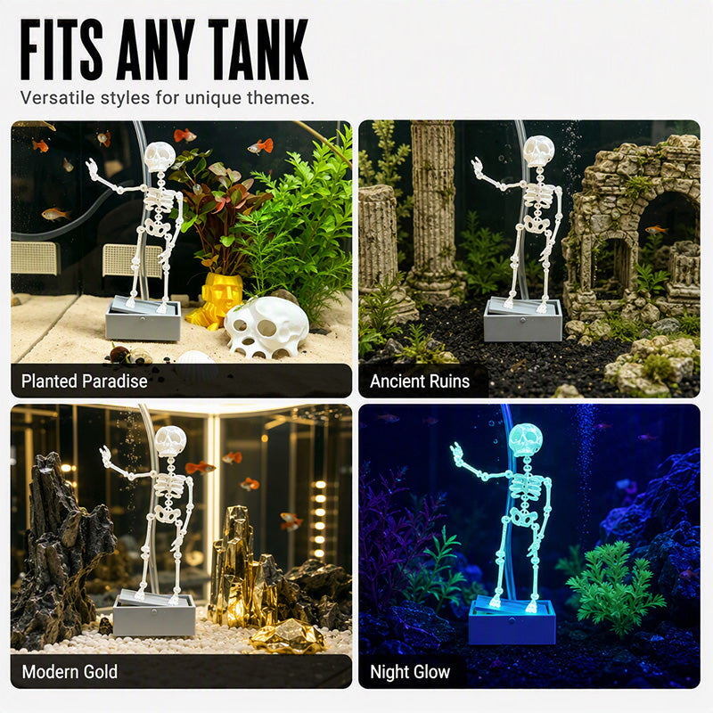 📢📢 JETZT 50 % RABATT!! 💀Tanzender Totenkopf für Aquarium – Bewegliche Unterwasser-Dekoration für Fischbecken