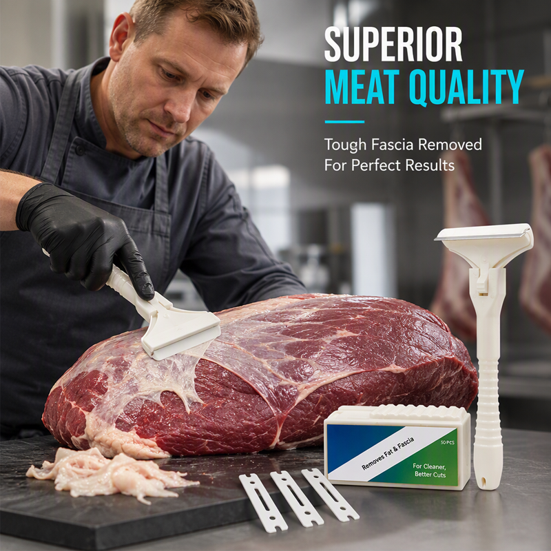 🥩🔥 50 % RABATT! Fleischschaber aus Edelstahl – Praktisches Werkzeug zum Entfernen von Fett und Sehnen bei Rind- und Schweinefleisch 🔪✨