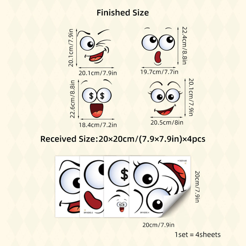 4 Bögen mit lustigen Smiley-Aufklebern