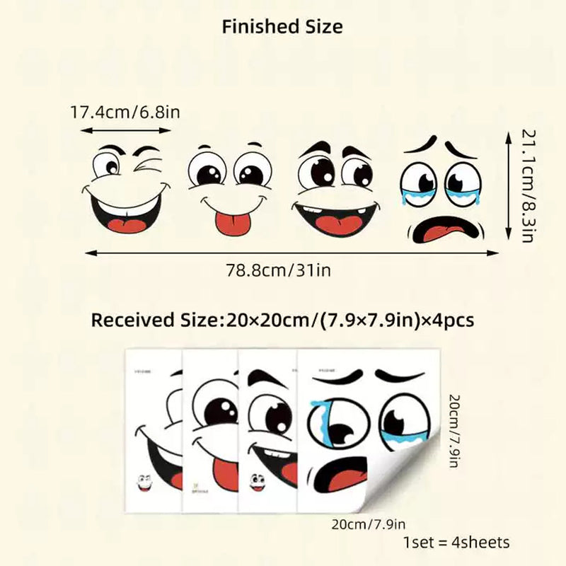 4 Bögen mit lustigen Smiley-Aufklebern