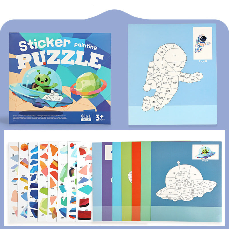 Aktivitätsbuch mit geometrischen Aufklebern für Kinder