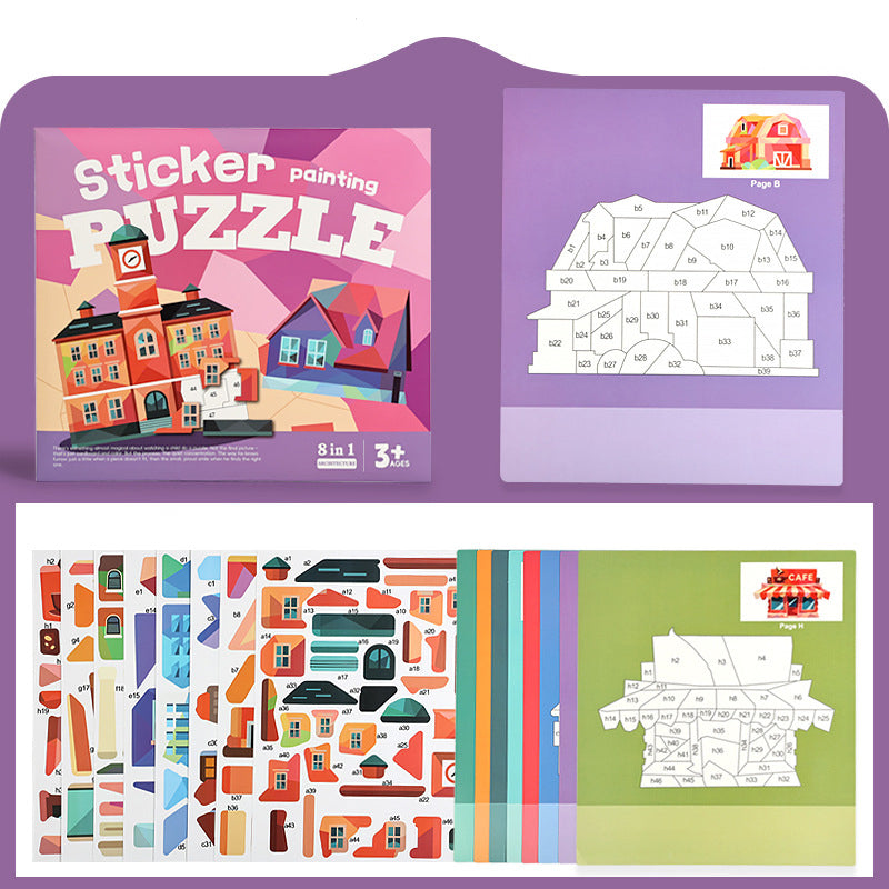 Aktivitätsbuch mit geometrischen Aufklebern für Kinder