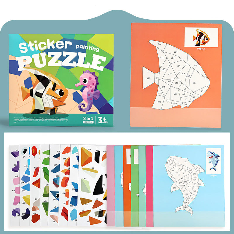 Aktivitätsbuch mit geometrischen Aufklebern für Kinder