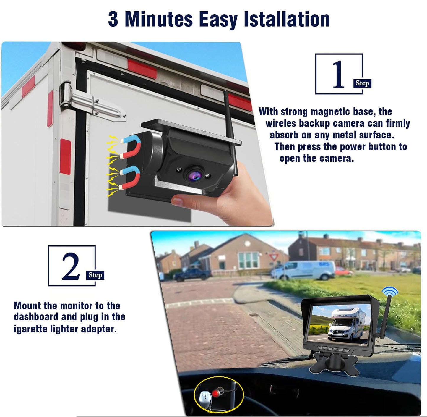 🔥🎁New 50% DISCOUNT🔥Wireless rear camera system in 1080p H
