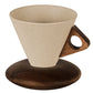 ☕ 50 % RABATT! 🍂 Vintage-Kaffeetasse – Holzgriff & Untertasse – Stilvoll & rustikal – Handgefertigte Keramik mit ergonomischen Holzelementen ✨