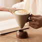 ☕ 50 % RABATT! 🍂 Vintage-Kaffeetasse – Holzgriff & Untertasse – Stilvoll & rustikal – Handgefertigte Keramik mit ergonomischen Holzelementen ✨