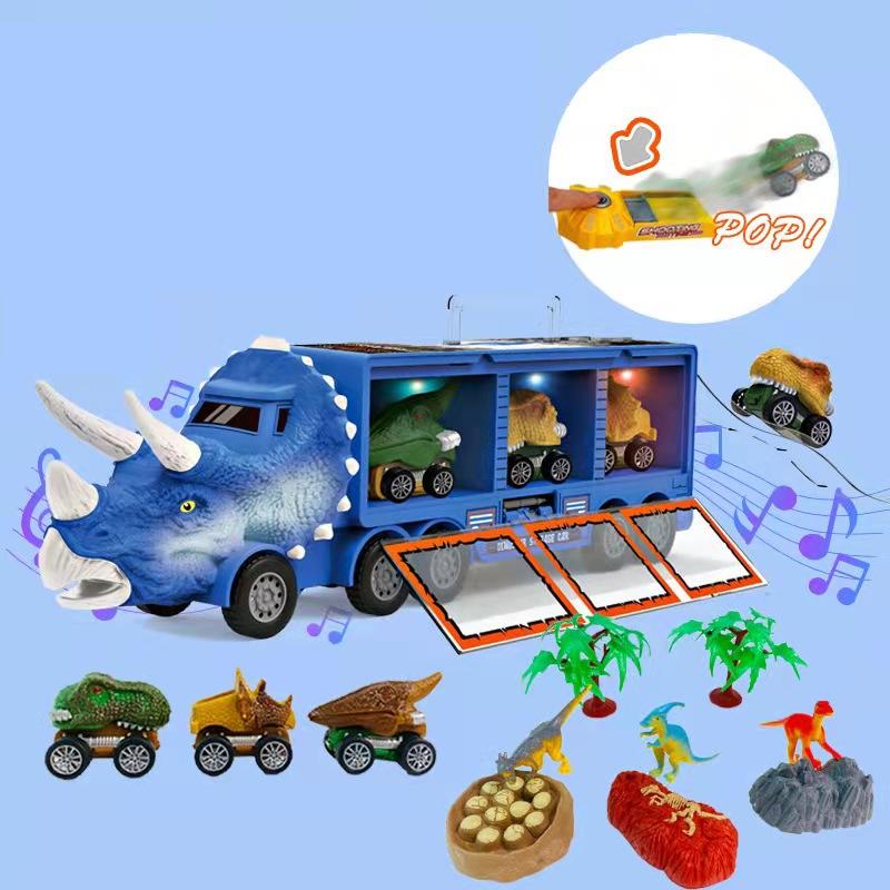 🦖🔊 Dino-Transporter – interaktiv, mit Licht & Sound – fördert Kreativität & Motorik! 💪