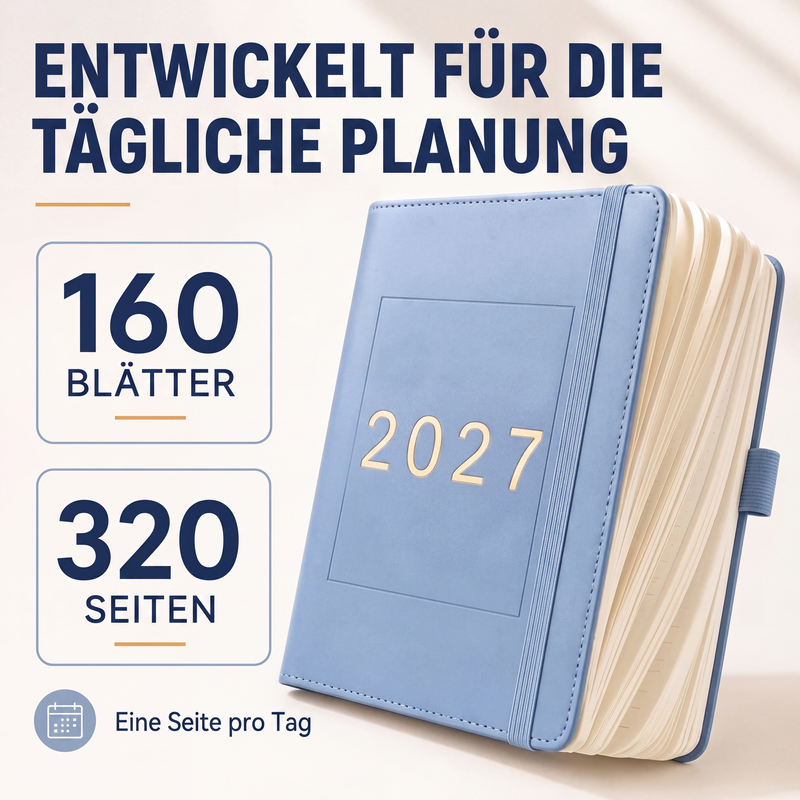 ⏳Nur für kurze Zeit – 50% RABATT⏰ 📅A5 2027 Tagebuch-Notizbuch mit einer Seite pro Tag ✨