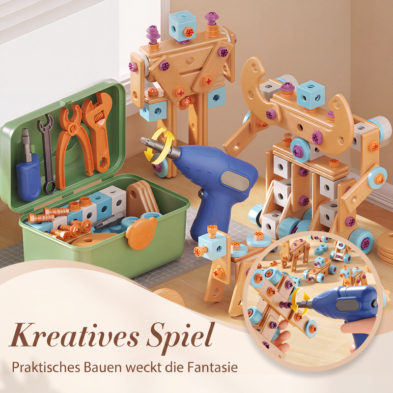 🧰 50 % RABATT⏰ Kinder DIY Werkzeugset, fördert handwerkliche Fähigkeiten🧩