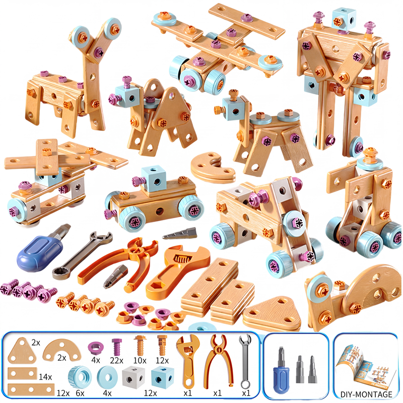 🧰 50 % RABATT⏰ Kinder DIY Werkzeugset, fördert handwerkliche Fähigkeiten🧩