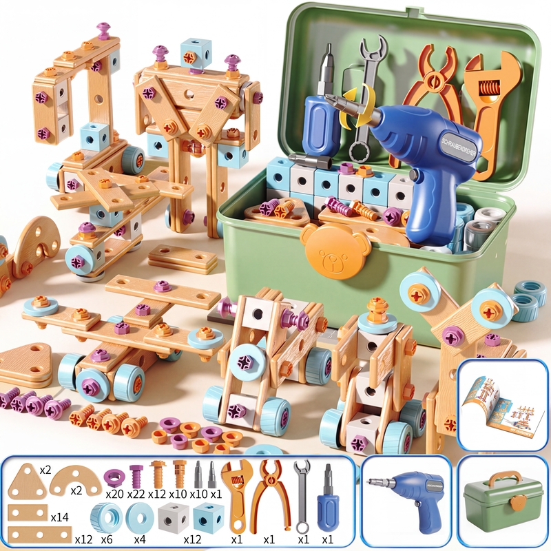 🧰 50 % RABATT⏰ Kinder DIY Werkzeugset, fördert handwerkliche Fähigkeiten🧩