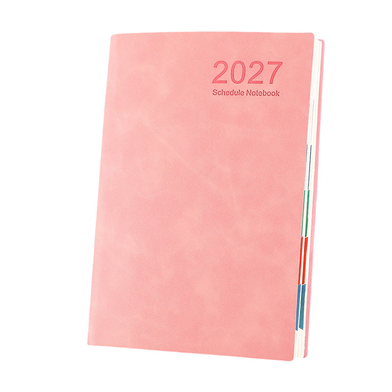 🔥✨ 2027 Minimalistisches A5 Notizbuch als Tagesplaner aus Premium PU-Leder (365 Tage)
