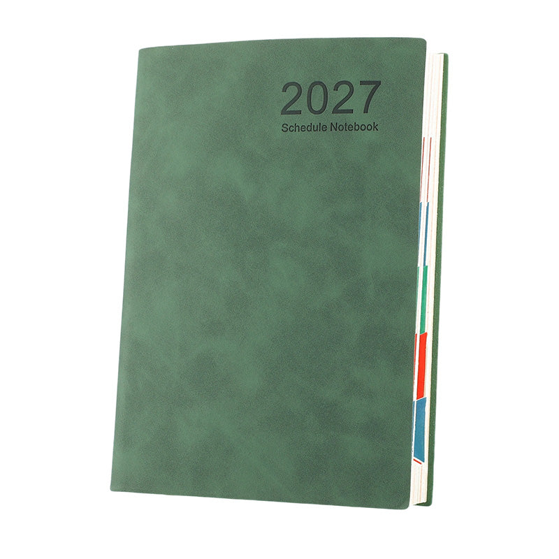 🔥✨ 2027 Minimalistisches A5 Notizbuch als Tagesplaner aus Premium PU-Leder (365 Tage)