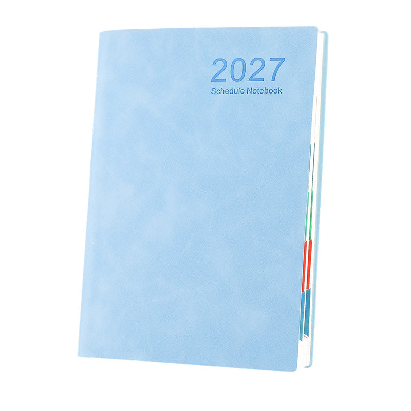 🔥✨ 2027 Minimalistisches A5 Notizbuch als Tagesplaner aus Premium PU-Leder (365 Tage)