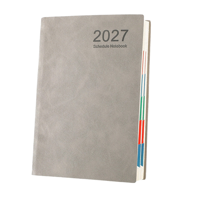🔥✨ 2027 Minimalistisches A5 Notizbuch als Tagesplaner aus Premium PU-Leder (365 Tage)