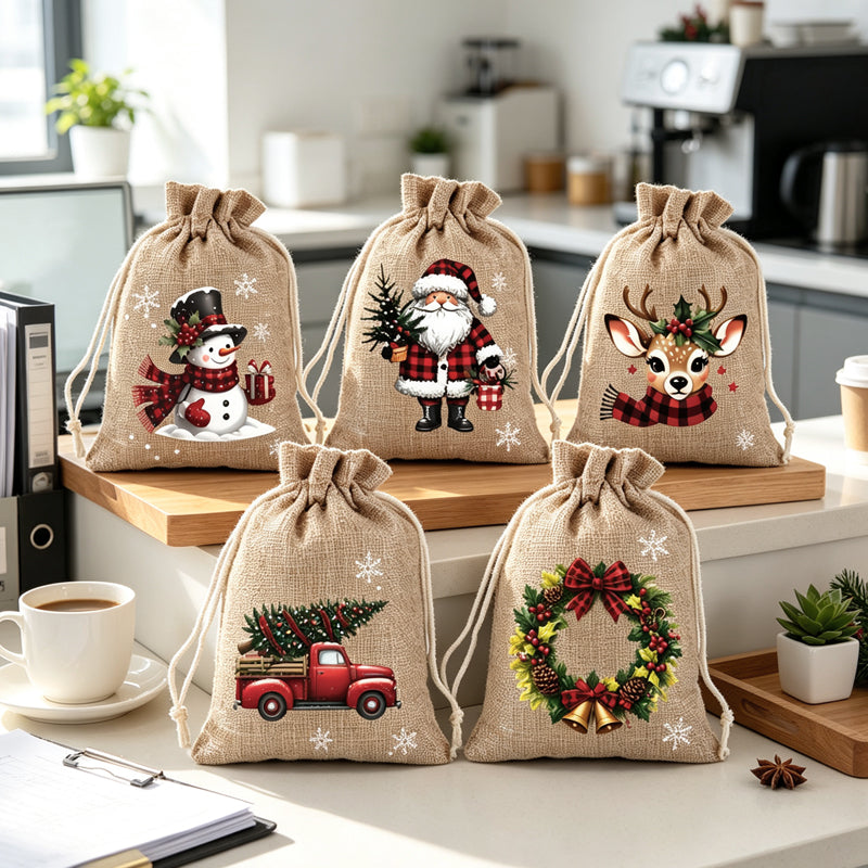 🎄 NUR FÜR KURZE ZEIT 50 % RABATT! 🎁 Weihnachts-Geschenksäckchen mit Kordelzug – Festliche Weihnachtsmann- & Rentier-Motive, Doppelter Kordelzug & Strapazierfähiger Stoff – Weihnachtsfreude in jedem Geschenk ✨