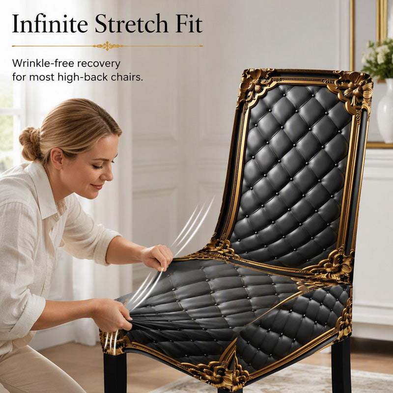 🌸 50 % Rabatt! Elegante Stuhlhusse im Barock-Stil – Elastischer Stuhlbezug für Esszimmerstühle mit edlem Design