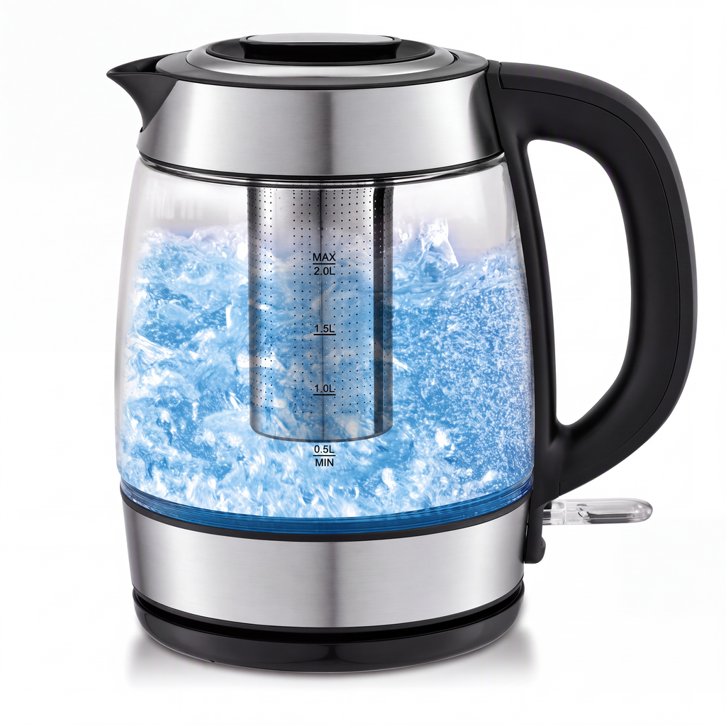 📢📢50 % RABATT !! ⏰2 l Glas-Wasserkocher mit großer Kapazität, automatischer Abschaltung und Überhitzungsschutz