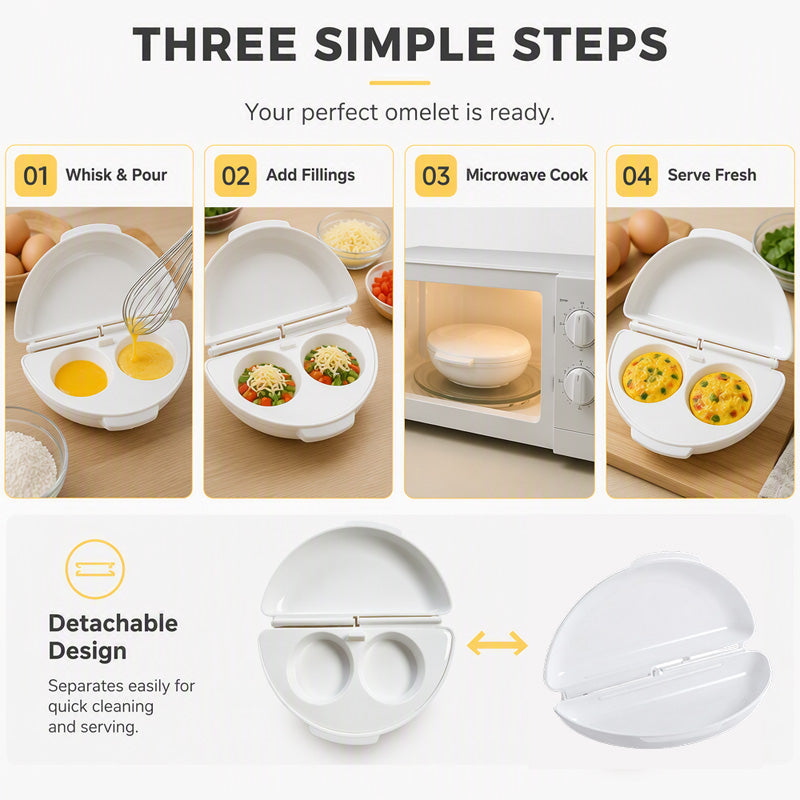 🔥🎁 2+1 GRATIS!!🥳💞 50K+ VERKAUFT! ⚡🍳 2-in-1 Mikrowellen-Omelett- und Eierkocher