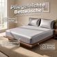 Seidig glänzendes gestreiftes Satin-Spannbettlaken-Set