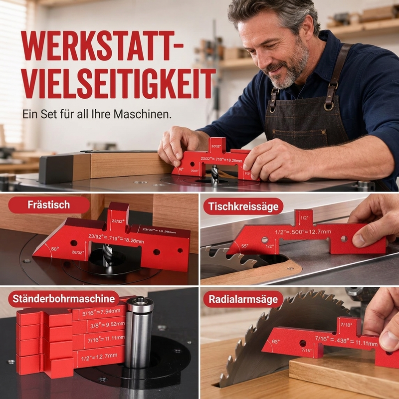 📐 50% RABATT! 🪵 Einstellblöcke für Holzarbeiten – Aluminium, präzise & schnelle Kalibrierung ✨