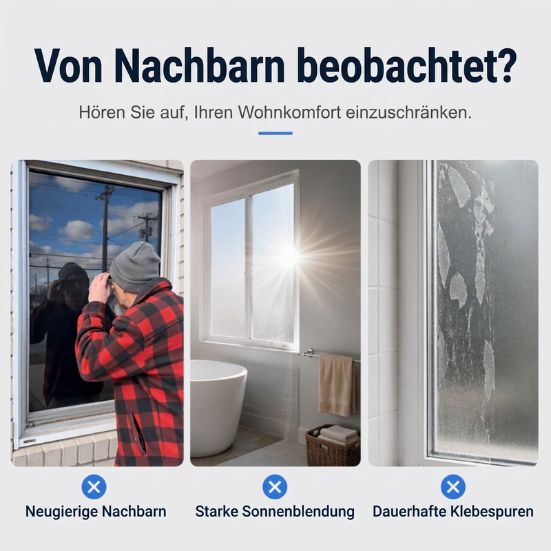 📢📢50% RABATT !!⏰Einziehbares Badezimmer-Sichtschutzrollo